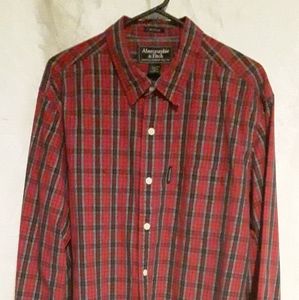 Abercrombie & Fitch Men's  Red & Black Shirt